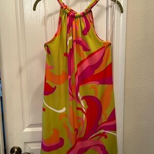 Trina Turk Womens Small S Halter Dress NEW - Pink Green Floral Sleeveless